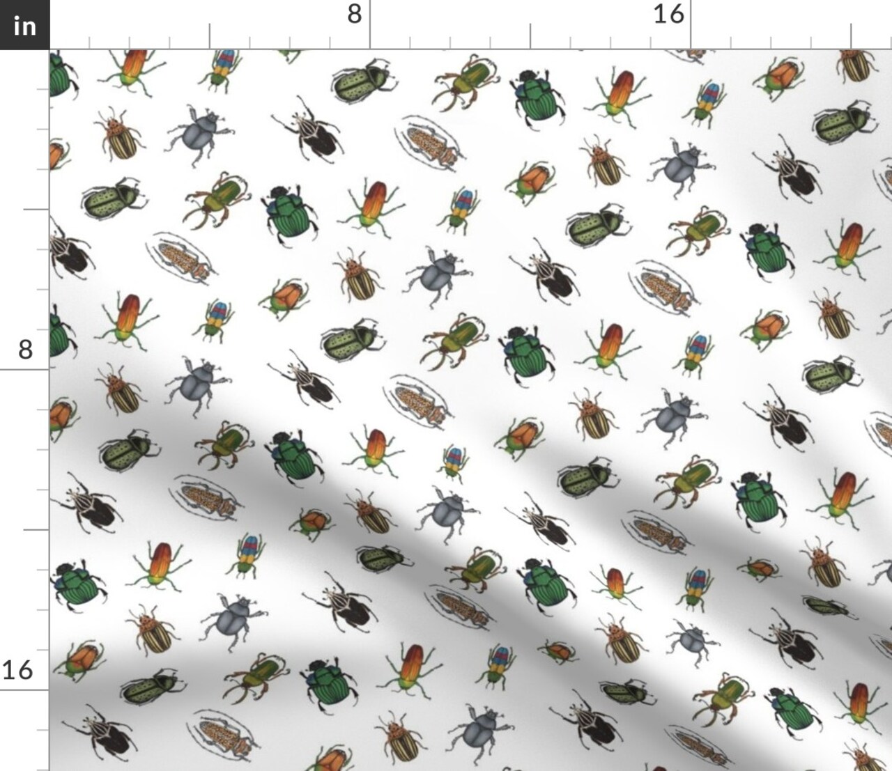 Beetle Boy Nursery Bugs Insect Colorful Custom Printed Fabric by Spoonflower Various Fabrics by the Yard or Fat Quarter